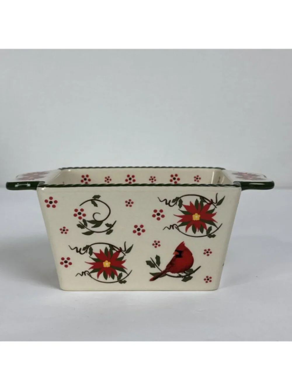 Temptations Red Cardinal Winter Whimsy 12 oz Loaf Pan NEW Christmas holiday bb